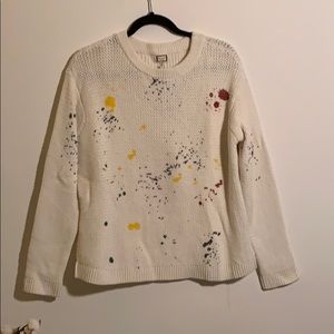 Splatter Paint Ivory Sweater